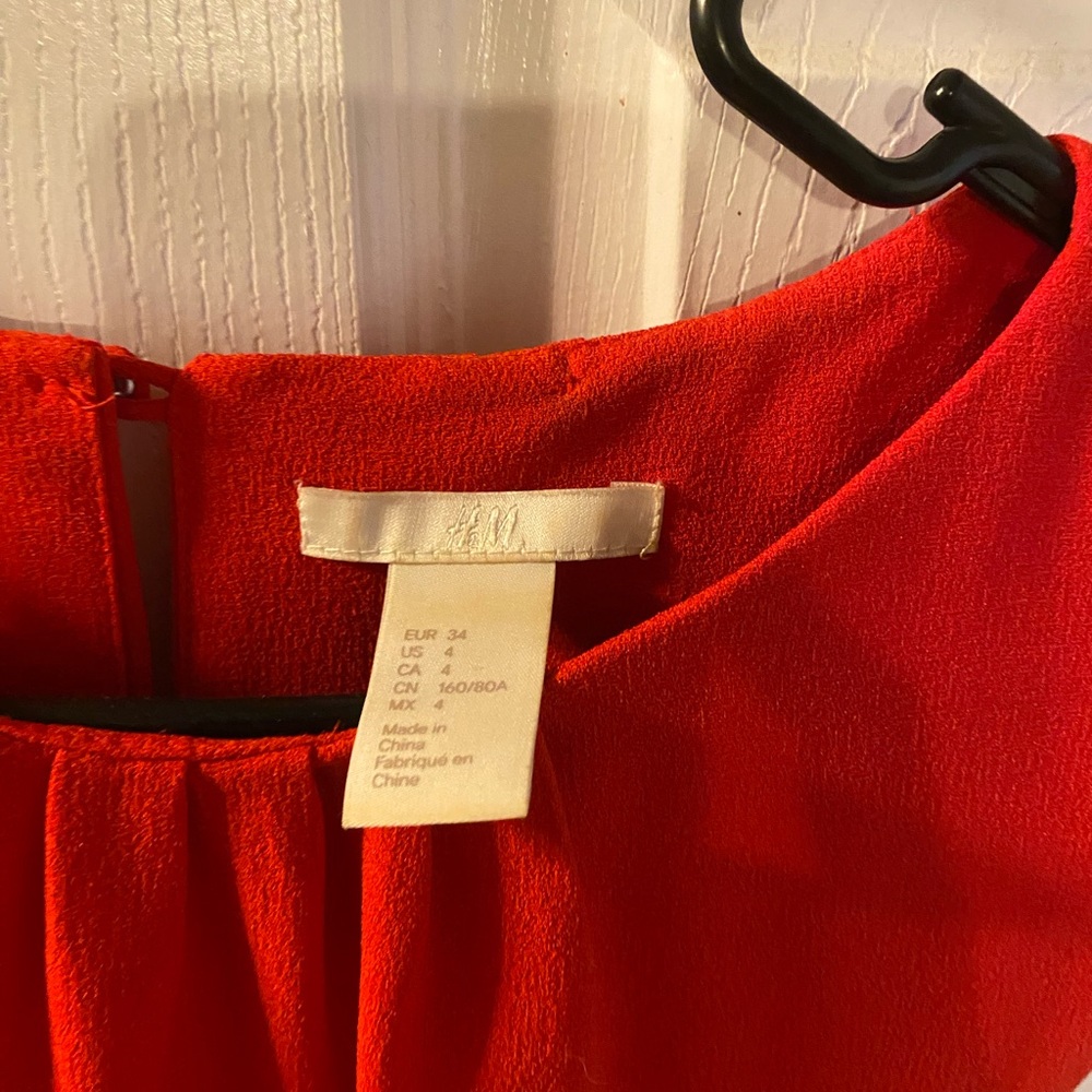 H&M red midi dress